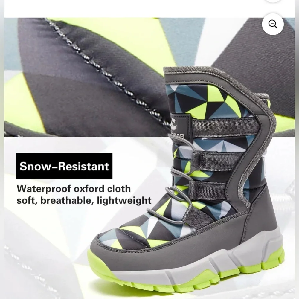 HOBIBEAR Boys Snow Boots Waterproof Outdoor Warm Slip girls Winter Shoes